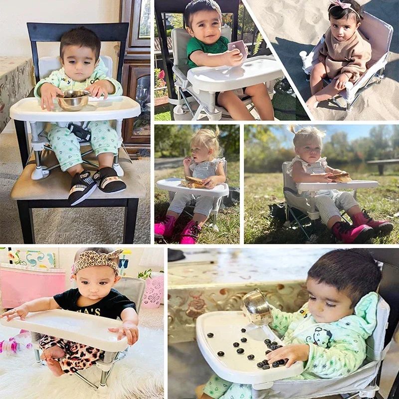 Baby Furniture Supplies Booster Seat Dining Chair Portable Travel Folding Kids With Feeding Chair Outdoor Beach Seat