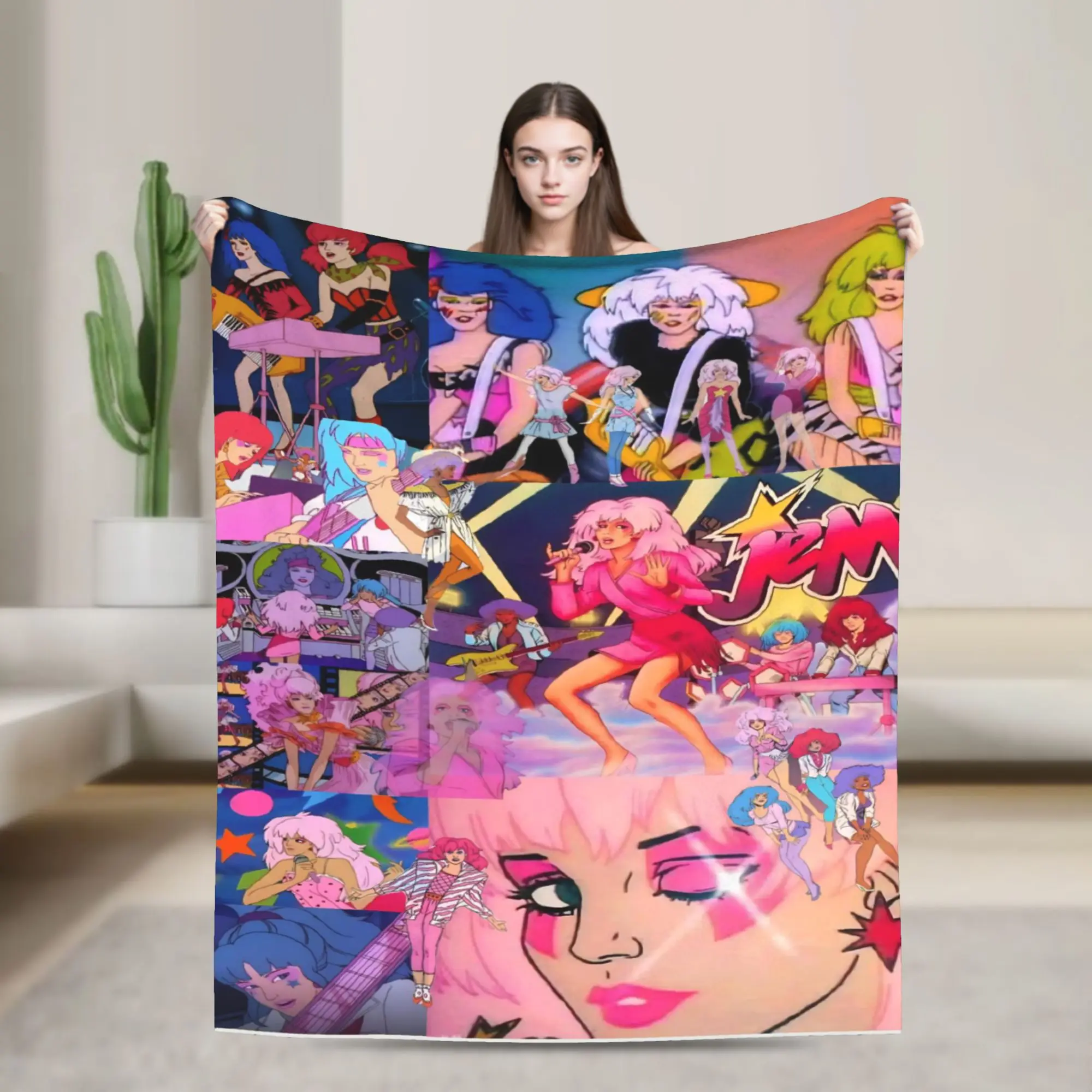 Comfort Jem And The Holograms Blanket Accessories Room Decorative  Throw Blanket Soft Velvet for Outdoor