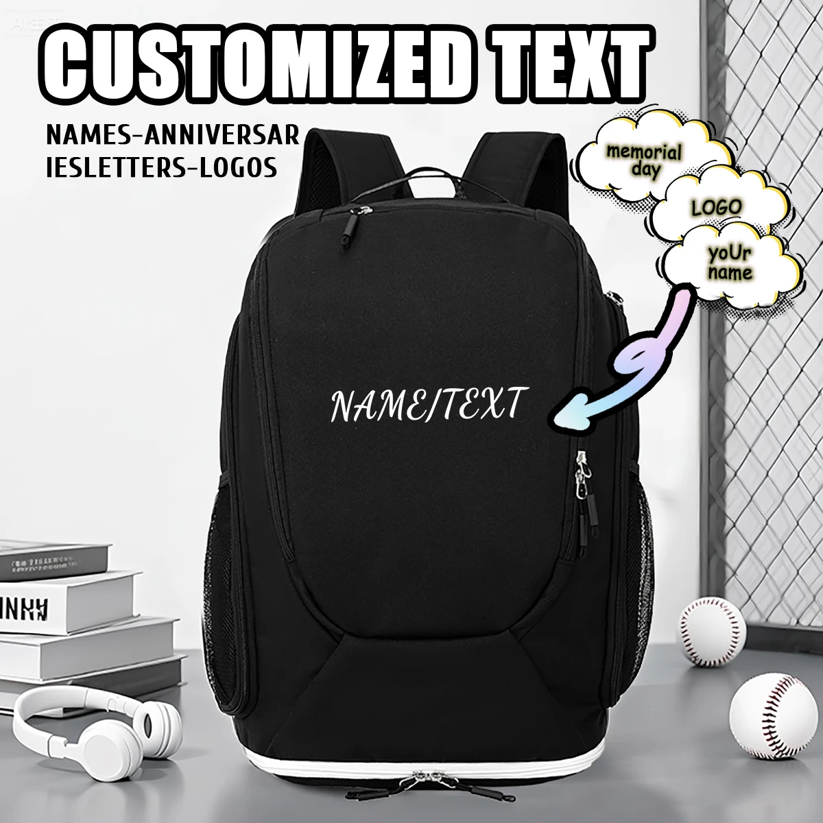 

Высококачественный индивидуальный логотип, расширенная тренировочная спортивная сумка для фитнеса, мужской износостойкий рюкзак, женский персонализированный рюкзак «сделай сам»