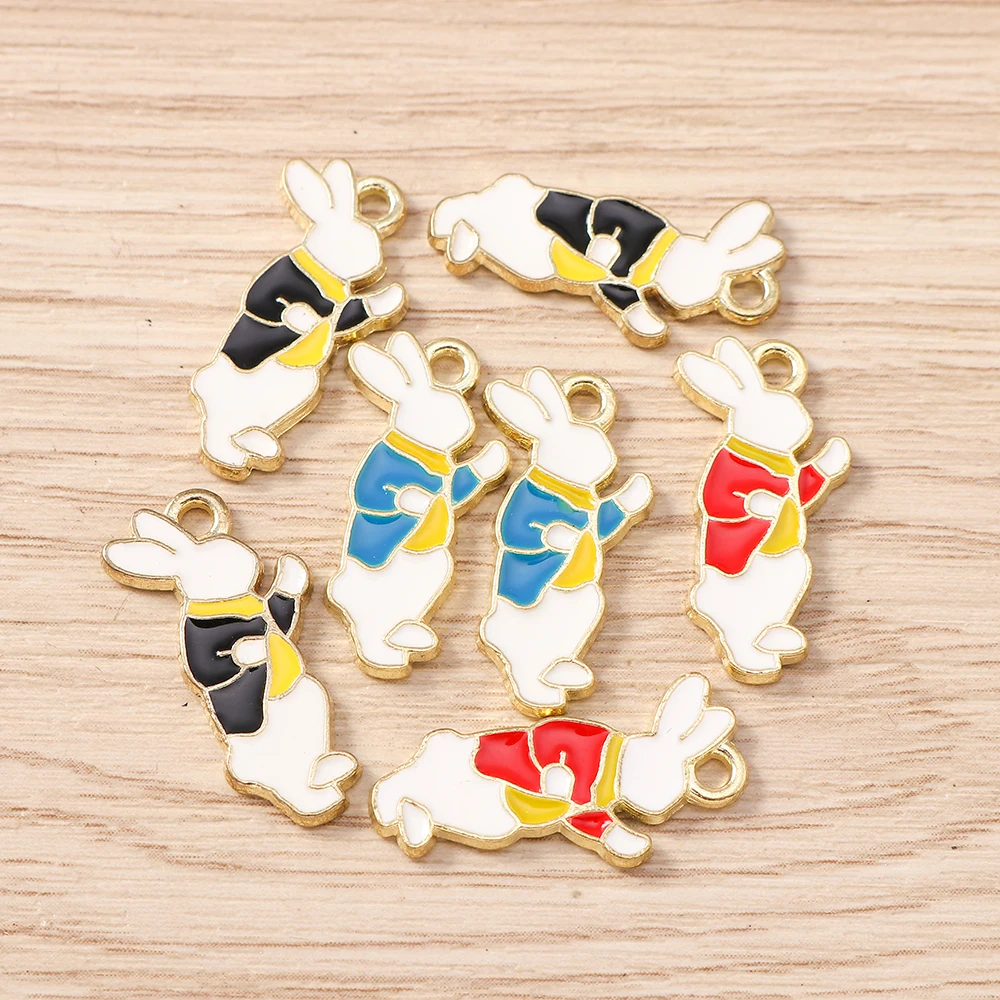 Tusember 20 Stück Niedliche Cartoon-Themen Emaille Anime Mr. Rabbit Anhänger für DIY Ohrringe, Armbänder, Halsketten, Schmuckherstellung, Bastelzubehör – Detail 4