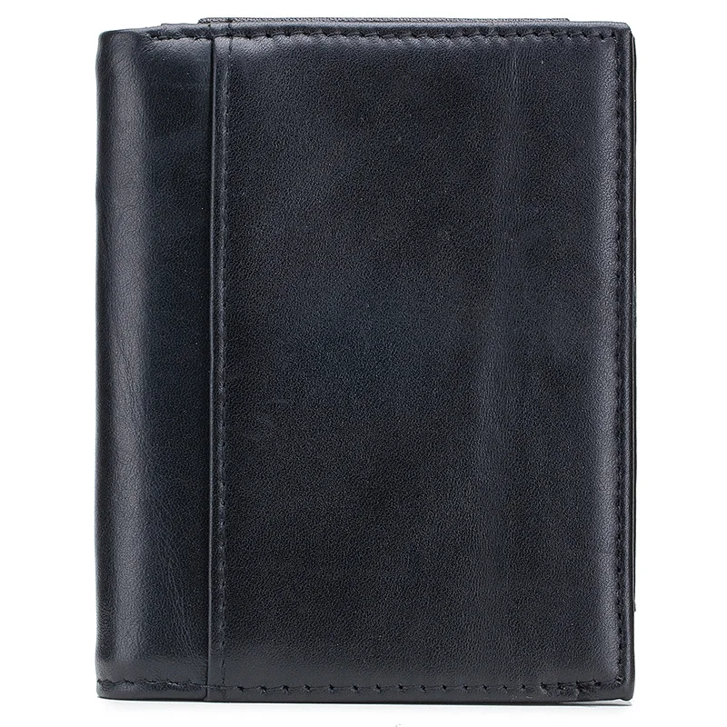 BULLCAPTAIN 2023 Mens RFID Blocking Wallets 100% Genuine Leather Vintage Bifold Card Holder Purse with Zipper Wallet For Men