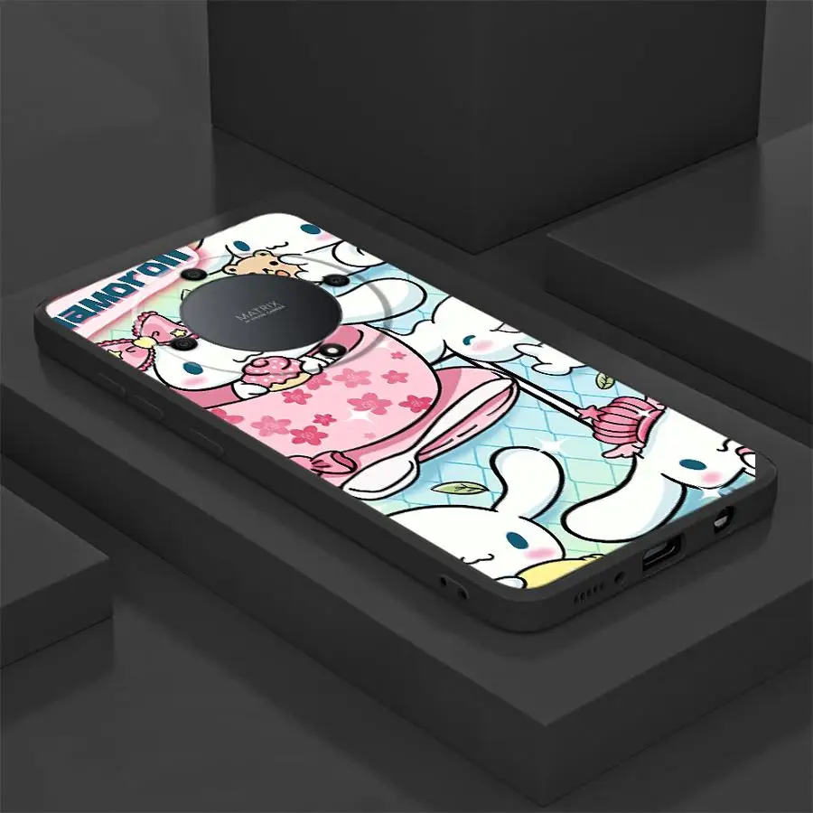 حافظة لهاتف Honor X6 90 X8 X5b Magic5Lite X7 70 200 400 Lite X9a 8X غطاء هاتف ناعم أسود Kawaii Sanrio Hello Kitty