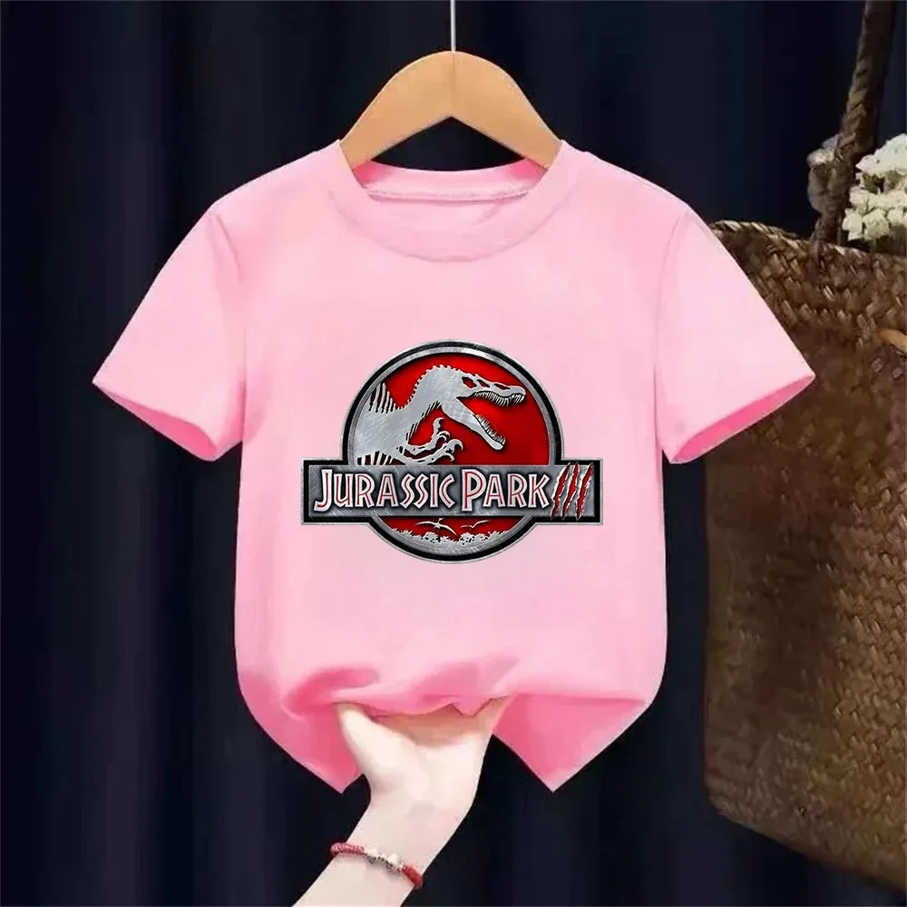 Jurassic Park T-Shirt für Kinder, Jungen und Mädchen, Sommer-Dinosaurier-Film-Logo-Druck, T-Shirt aus Baumwolle, kurzärmelig, lässiges Oberteil, Geschenk für Kinder – Detail 18