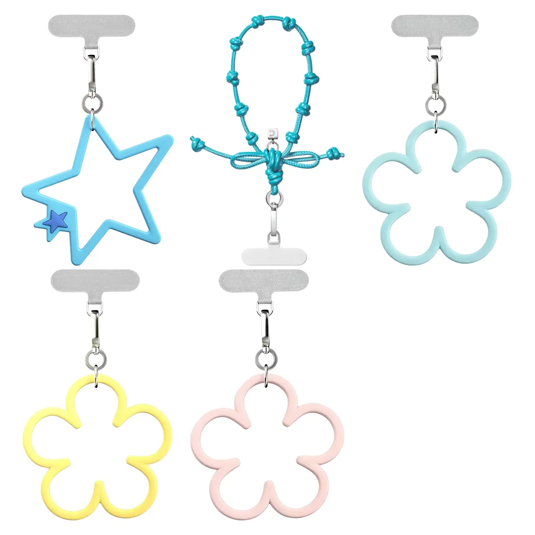 Mint Blue Star Knot Sakura Petal Phone Charm Accessories for Galaxy for IPhone 12 13 14 15 16 17 Pro Max Case