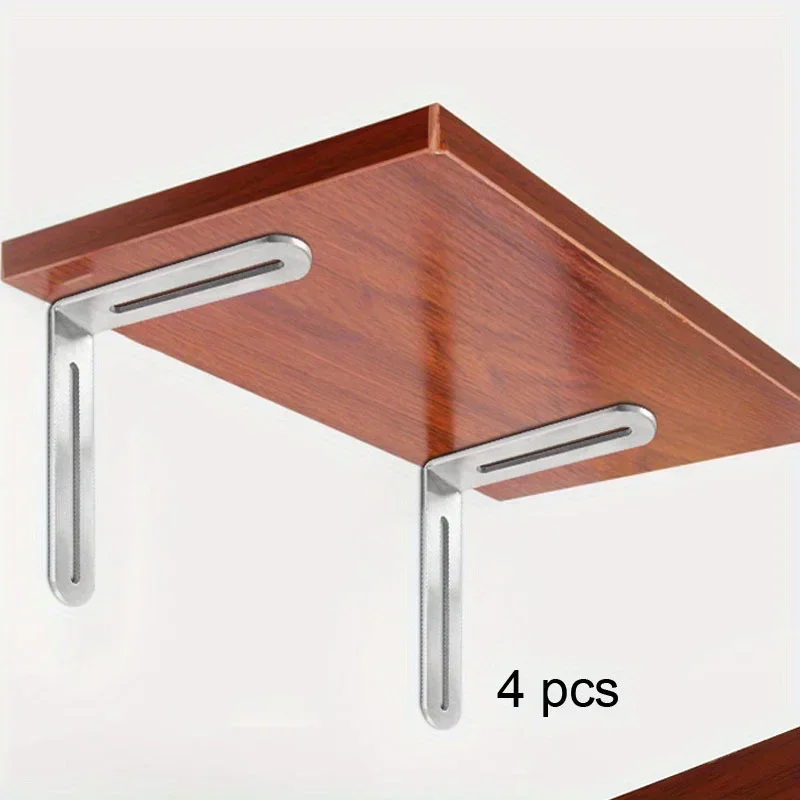 4pcs 90-Degree Stainless Steel Angle Corner Brackets Fasteners Corner Stand L-shaped Fixed Bracket Connection Furniture Hardware