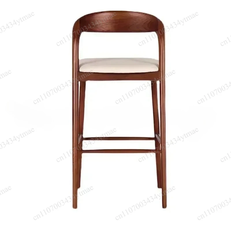 Vintage Wooden High Bar Chairs Modern Accent Counter Stools for Dining Restaurant Kitchen Home Furniture