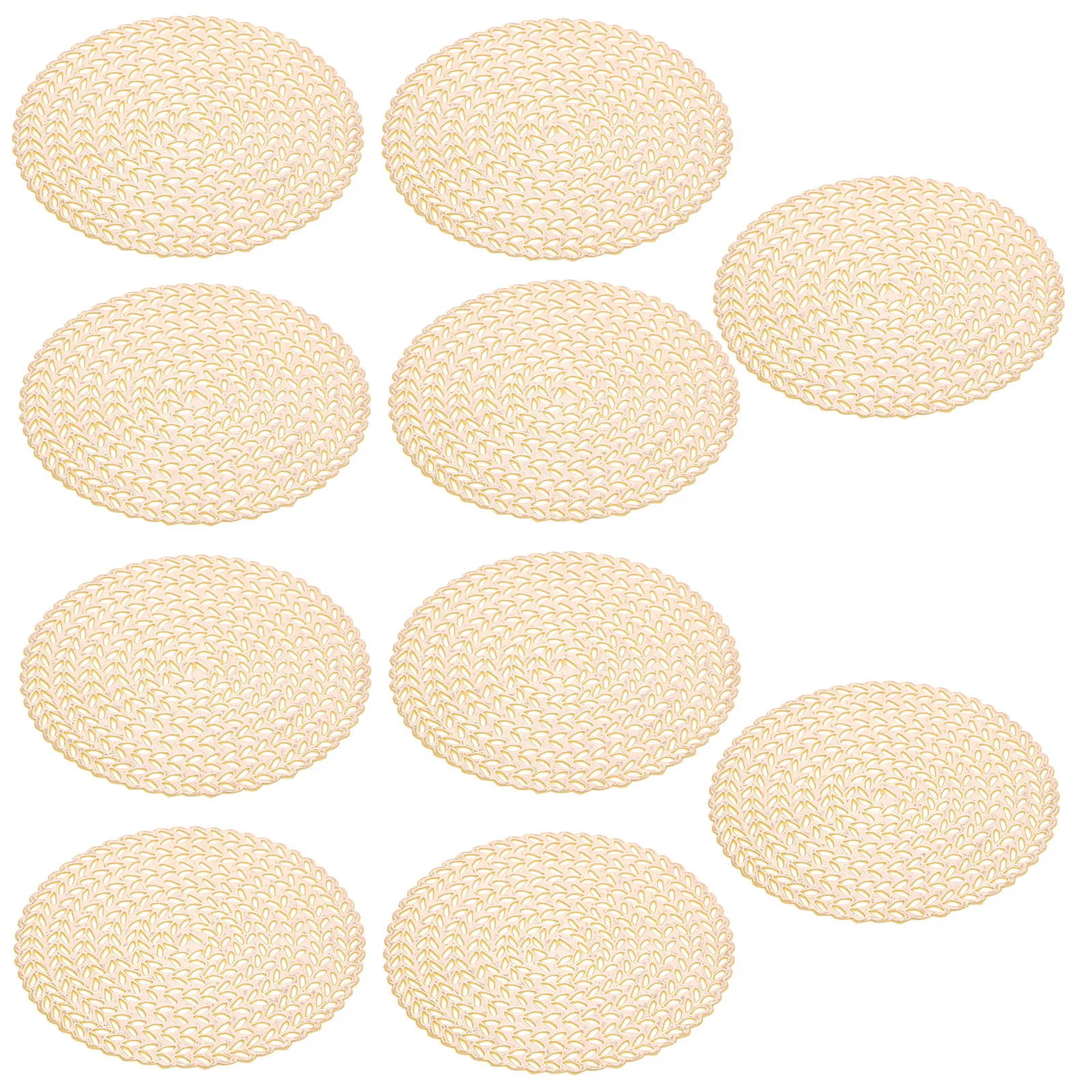 10pcs Hollow Round PVC Non-Slip Coasters Set for Coffee Cups, Bowls – Modern Nordic Table Mats for Home & Hotel