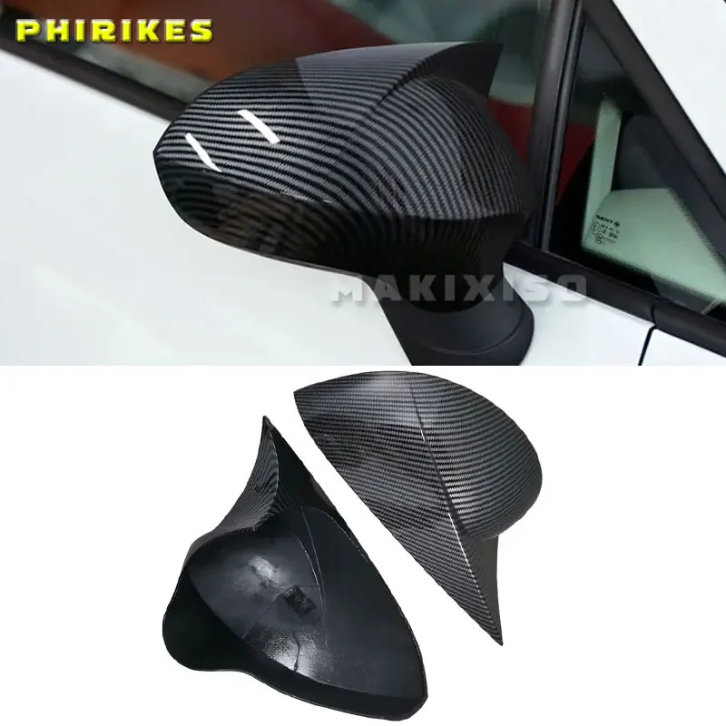 

For Seat ibiza Cupra 2009-2017 2 Pieces High Quality ABS Plastic Bat Style Mirror Covers Caps RearView Mirror Piano Black