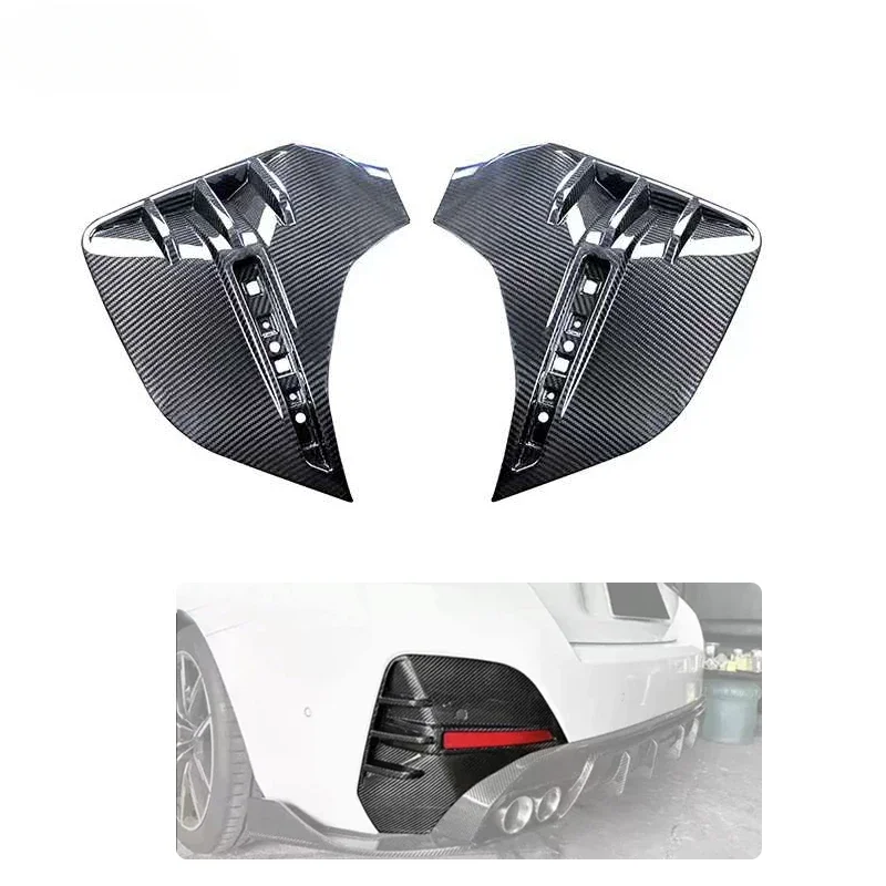 Car Bumpers Dry Carbon Fiber Rear Diffuser For BMW 4 Series i4 G26 2021 Rear Bumper Decorative Plate Rear canards