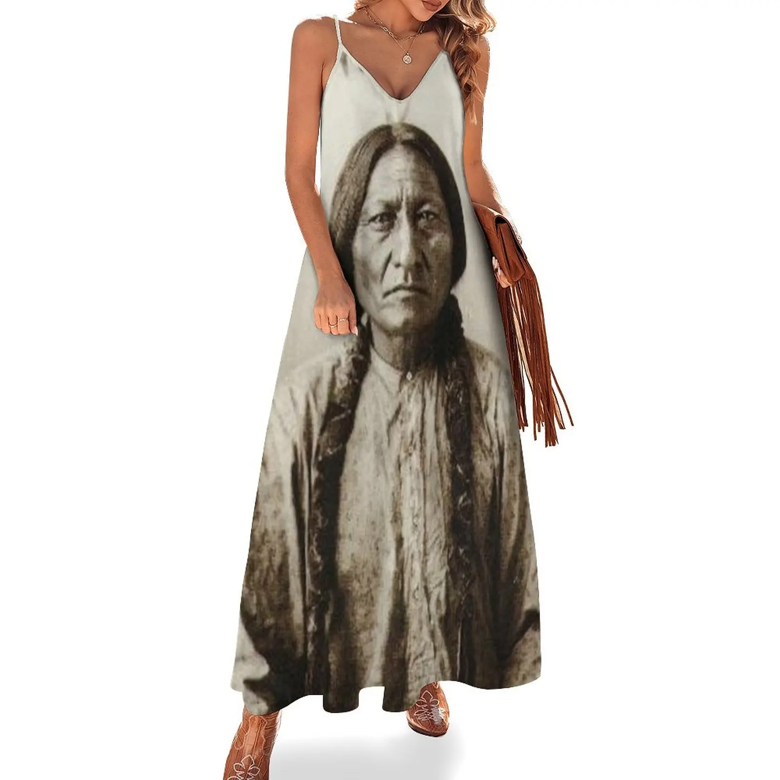 Sitting Bull - Hunkpapa Lakota Sleeveless Dress summer dress korean women Long veiled dresses