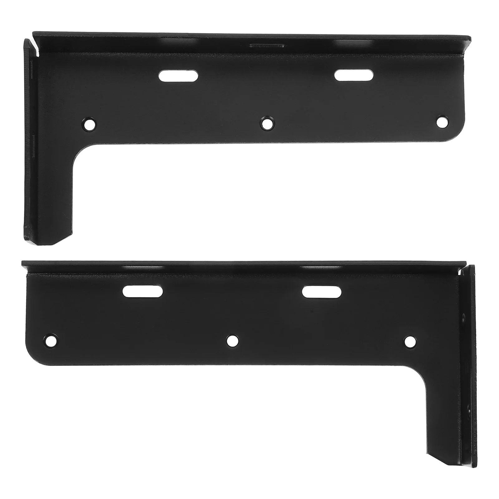 

2pcs Black Metal Wall Mount Cabinet Hangers Heavy Duty Suspension For Floating Shelves Kitchen Bathroom Invisible Design