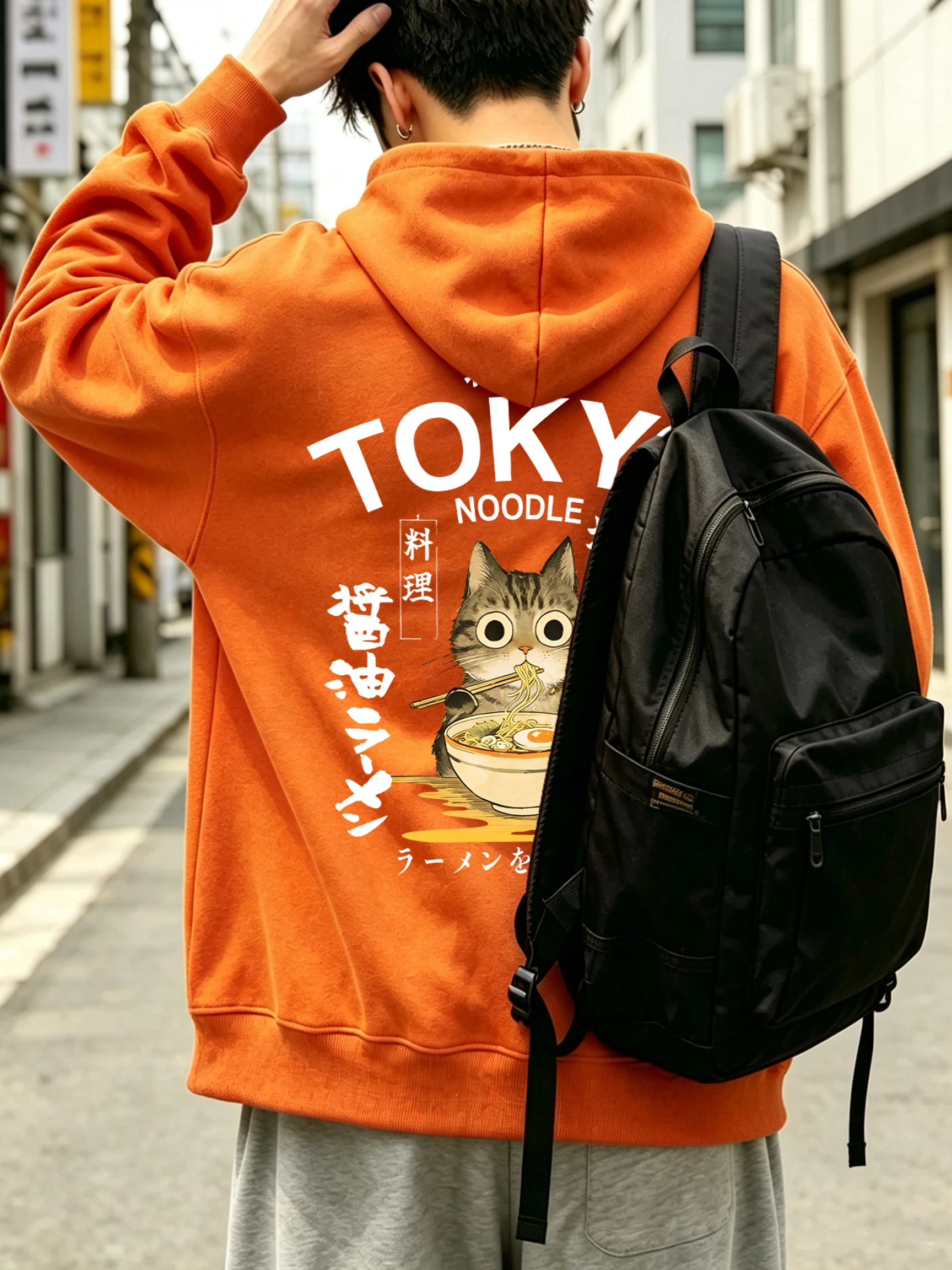 Noodles Cuisine In Tokyo Is Delicious Print Men Daily Fashion Hoody Pocket Fleece Sportswear Autumn Sports Pullover Soft Clothes