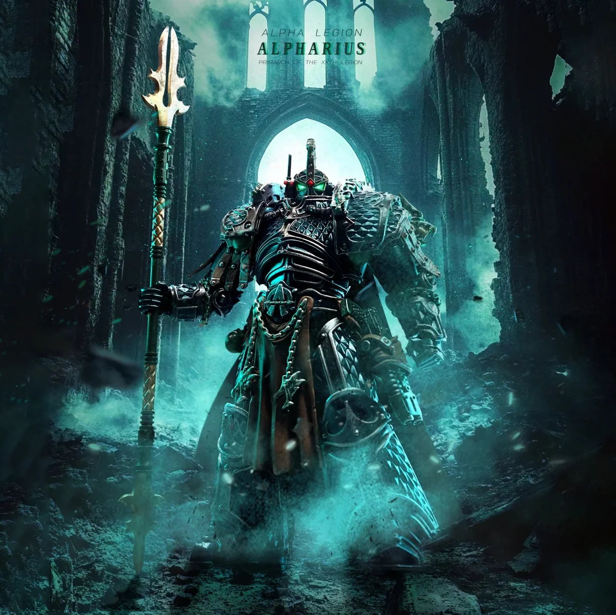 [Em estoque] JOYTOY Warhammer The Horus Heresy Aipha Legion Alpharius Figura de ação Anime Estatueta conjunta modelo móvel brinquedos presente