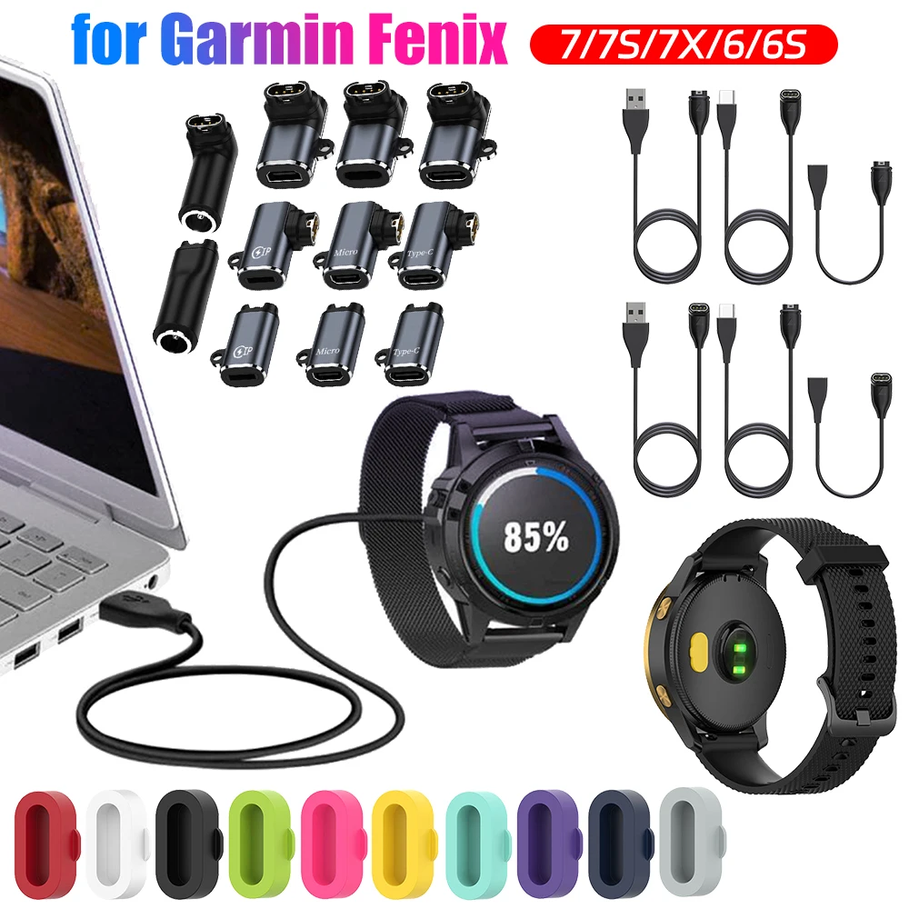 Charging Adapter For Garmin Fenix 7 7X 6 6S 5 5X Venu 2 2S Vivoactive 3 4 Type C/MicroUSB 8Pin Marq Watch Charger Dock Converter