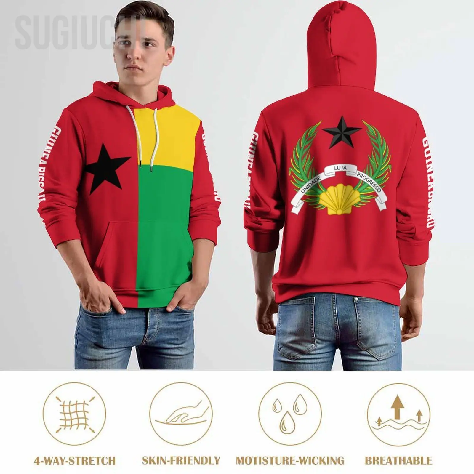 Unisex 3D Hoodie Guinea-Bissau Flag Men Women Polyester Harajuku Sweatshirt Pullover Hoodies Casual Cool