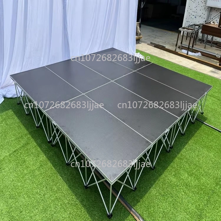 platform with foldable aluminum riser Folding portable stage