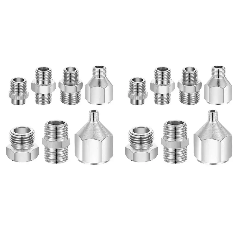 A19F-14Pcs Airbrush Adaptor,Airbrush Fitting Airbrush Connector Kit Airbrush Threaded Plug For Airbrush Air Compressor