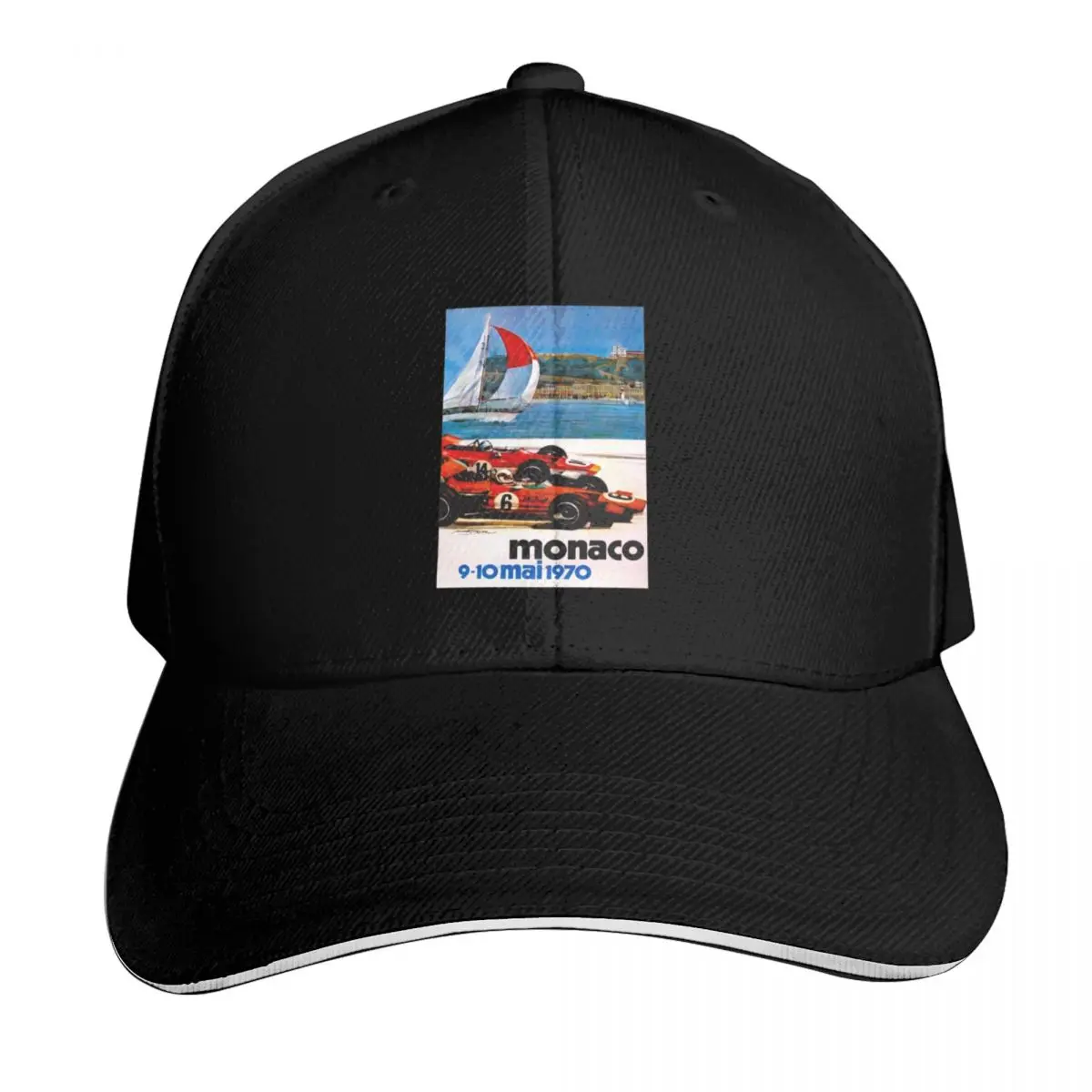MONACO : Vintage 1970 Auto Racing Advertising Print Baseball Cap Men Women Casual Summer Sport Sun Cap