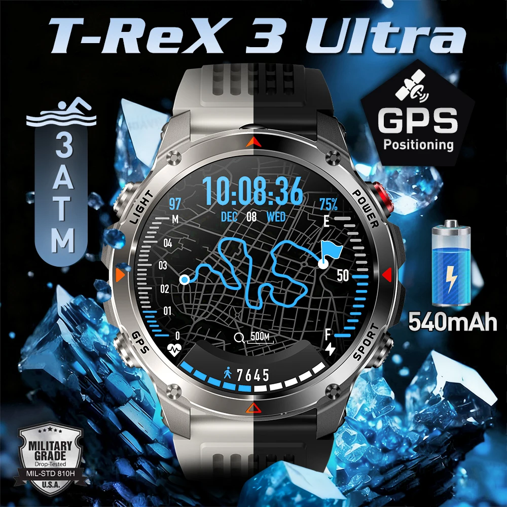 

Military Grade Precision GPS Position Smartwatch Metal Body Men Altitude Barometer Compass 3ATM Waterproof Swim Sport smartwatch