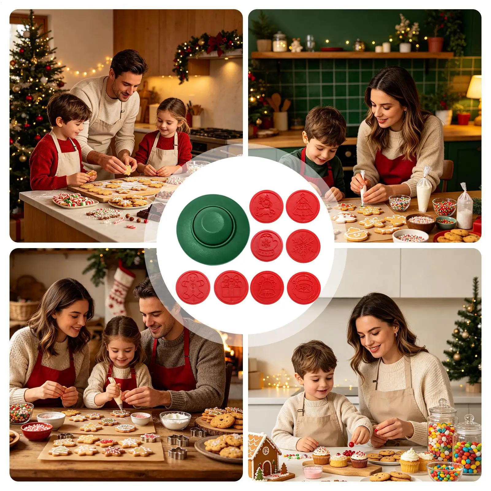 2026 Weihnachts-Keksstempel 6-teiliges Set Antihaft-Feiertags-Backformen Weihnachts-Teigschneider-Set für Backgeschenke