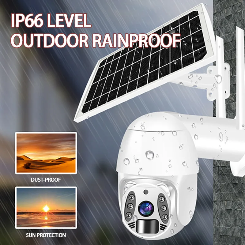 IPC360 4G Security Monitoring 360-Degree Floodlight PTZ Closed Circuit TV Wireless Solar Camera