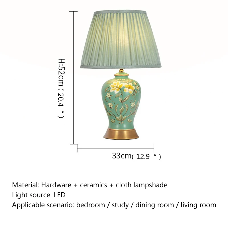 SOFITY Chinese Style Ceramics Table Lamp LED Creative Touch Dimmable Simple Bedside Desk Light For Home Living Room Bedroom