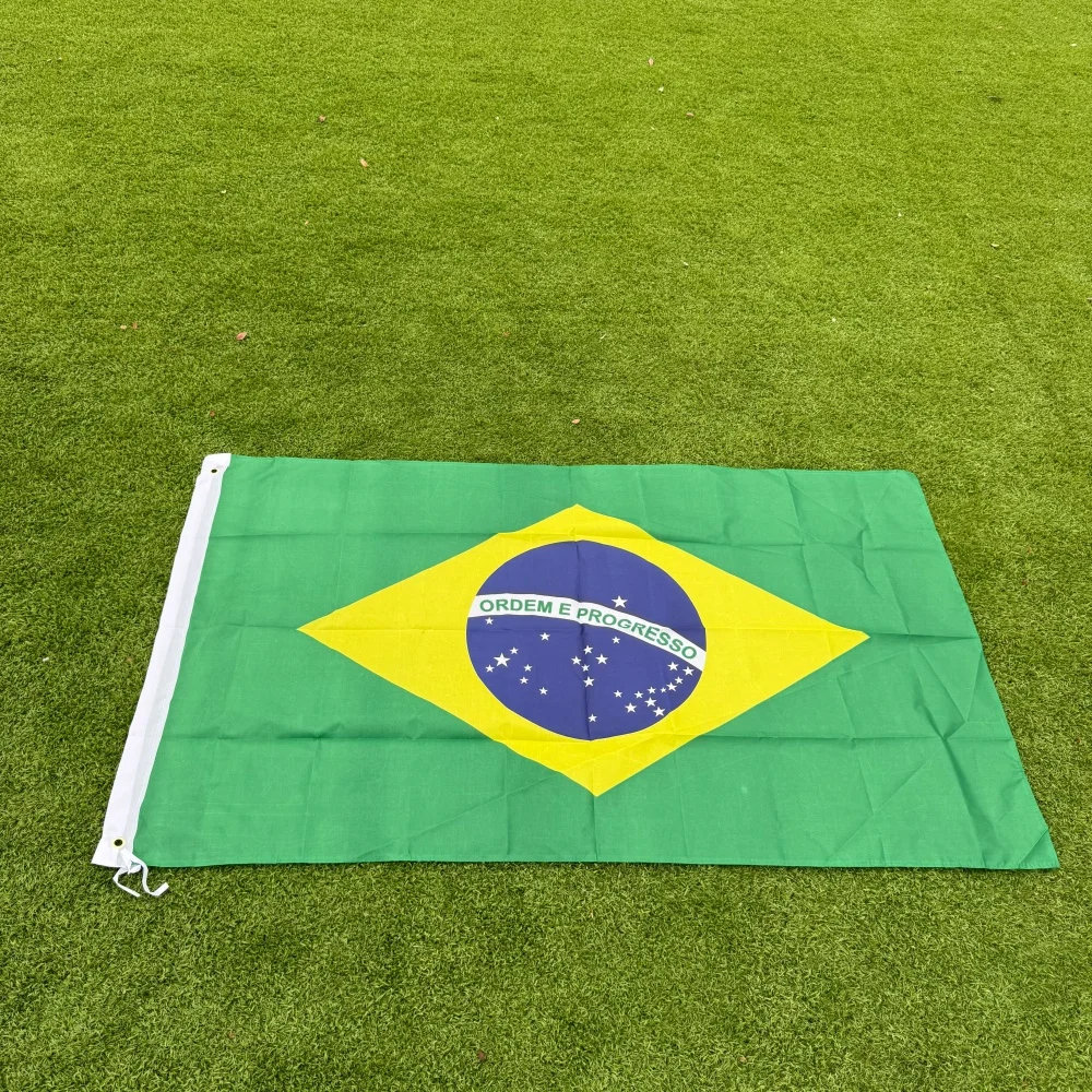 Brazil Flag 150x90cm Large 3x5 FT Bandeira Do Brasil Polyester Double Stitched For Outdoor Indoor Decoration