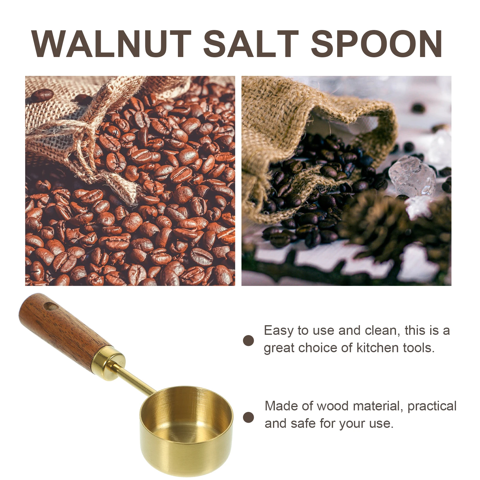 

Stainless Steel Scoop 15ml Measuring Spoon for Coffee Beans Powder Salt Sugar Kitchen Home Use Delicate Smooth Longlasting