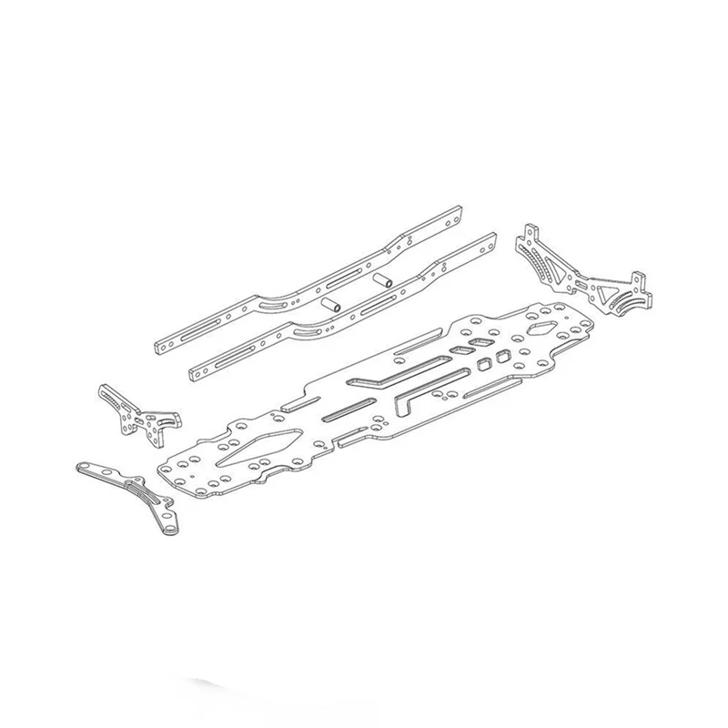 Modelo 1/10 de chasis de coche de deriva, marco de fibra de carbono inferior para FX 2,0 S, Kit de actualización de chasis.