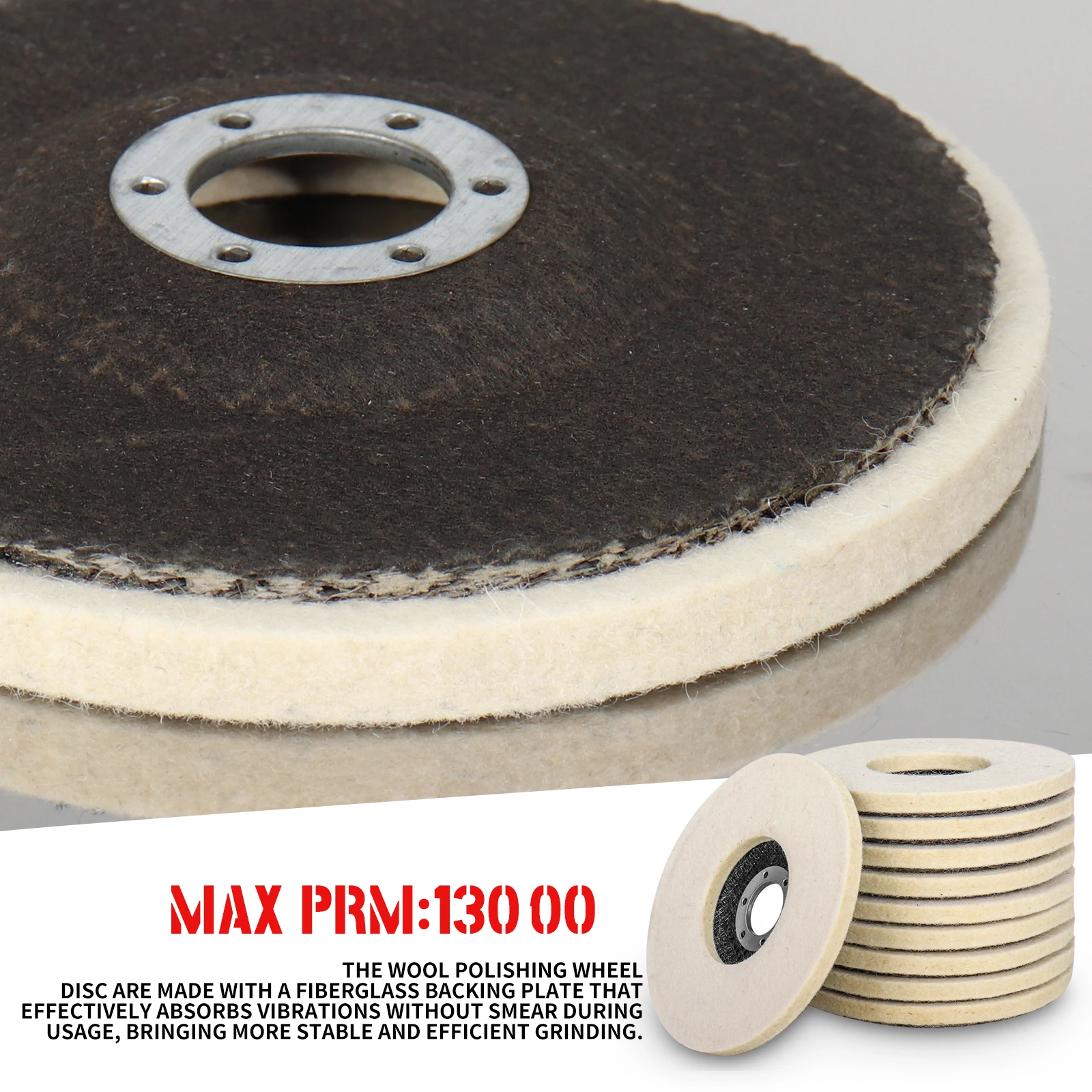 125mm Wool Polishing Wheel Buffing Pads Angle Grinder Wheel Felt Polishing Disc For Metal Marble Glass Ceramics