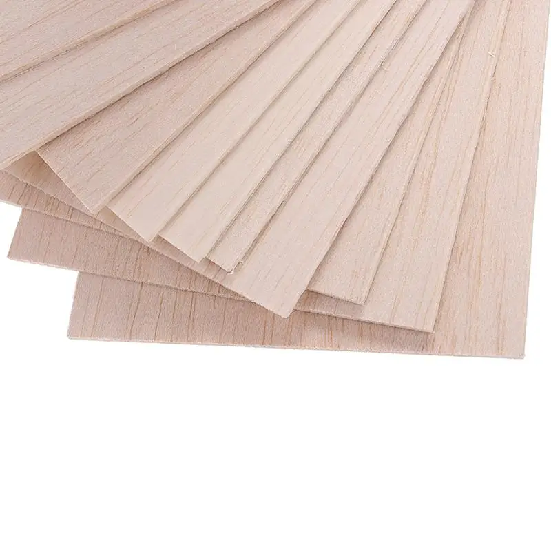 5 pcs Balsa Wood Sheets ply 100/150/200/300mm long 100mm wide 1/1.5/2/3/4/5/6/8mm thick  for Craft DIY Project