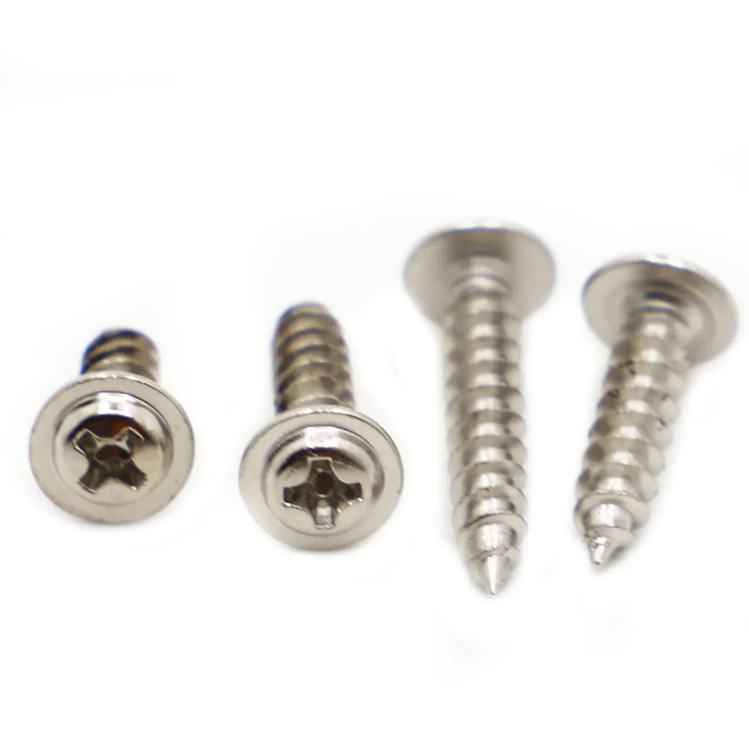 Nickel Steel Self-tapping Screws Cross Round Head PWA Pan Head with Pad Screw M1.2 M1.4 M1.7 M2 M2.3 M2.6 M3 M3.5 M4