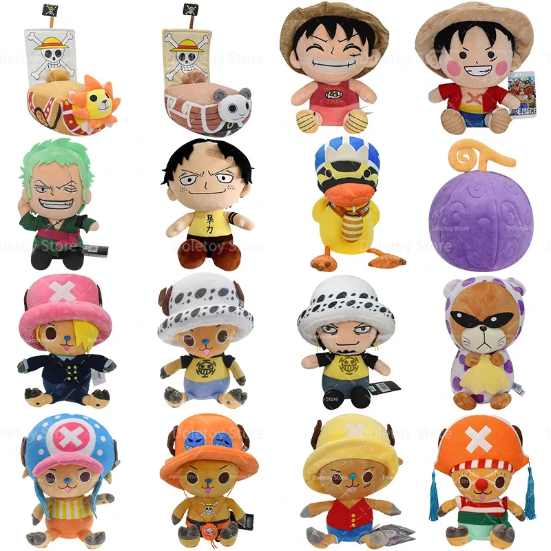 Kawaii One Piece Tony Tony Chopper Monkey D Luffy Soft Plush Toys Mr.13 Law Karoo Sabo Gum-Gum Fruit Cute Peluche Dolls Gifts