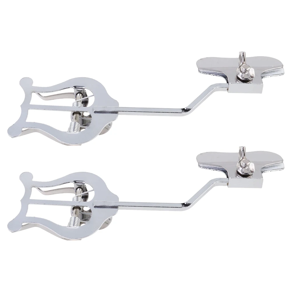 

2pcs Silver Sheet Music Holder Wear Resistant Iron Durable Lightweight Trombone Score Clip Bracket Small Size Strong Clamping