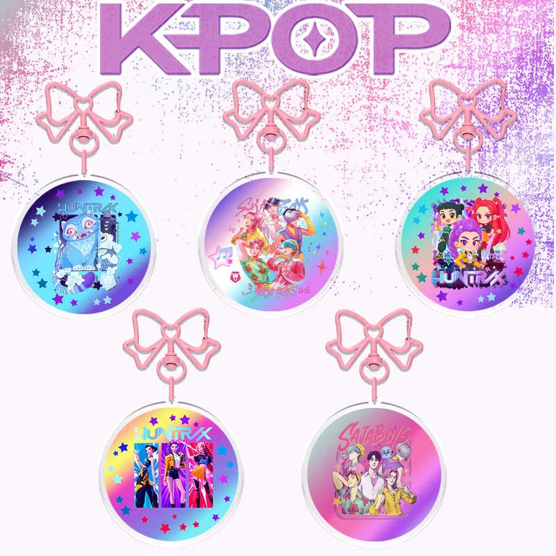 Акриловый брелок для ключей 6 см: Аниме-фигурки, косплей-аксессуары, KPOP, Demon Hunters, подарок для автолюбителей