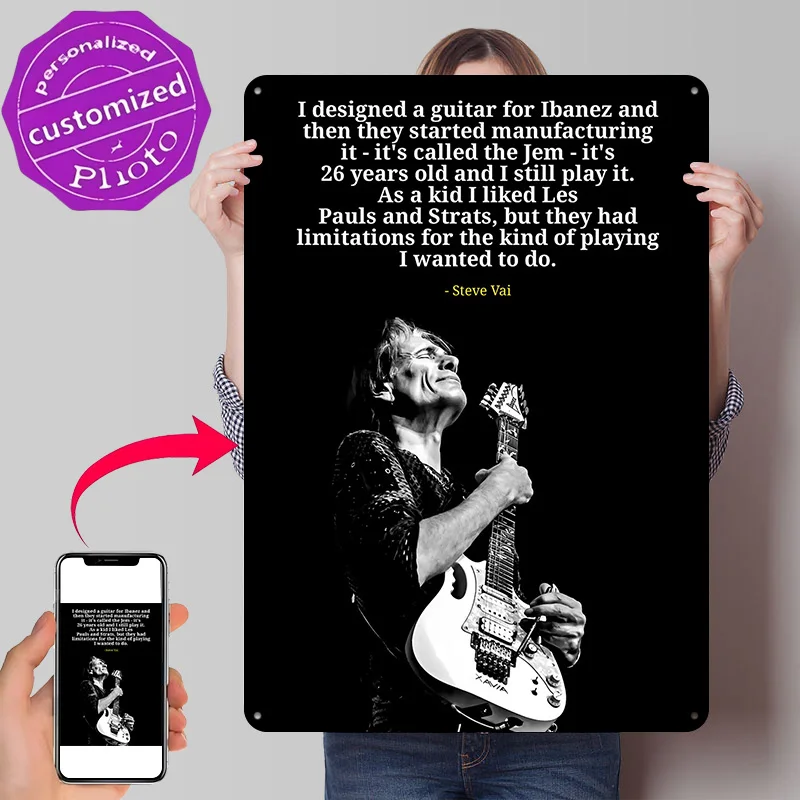 Steve Vai Quotes Metal Poster Perfect Gift for Fans Lovers Personalized Wall Art Metal Sign for Decor Room Wand Deko Funny Signs