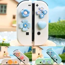 Flower Heart Silicone Soft D-pad Cross Button ABXY Key Sticker Skin Case For Switch Oled NS Joy-con Thumb Stick Grip Cap Cover