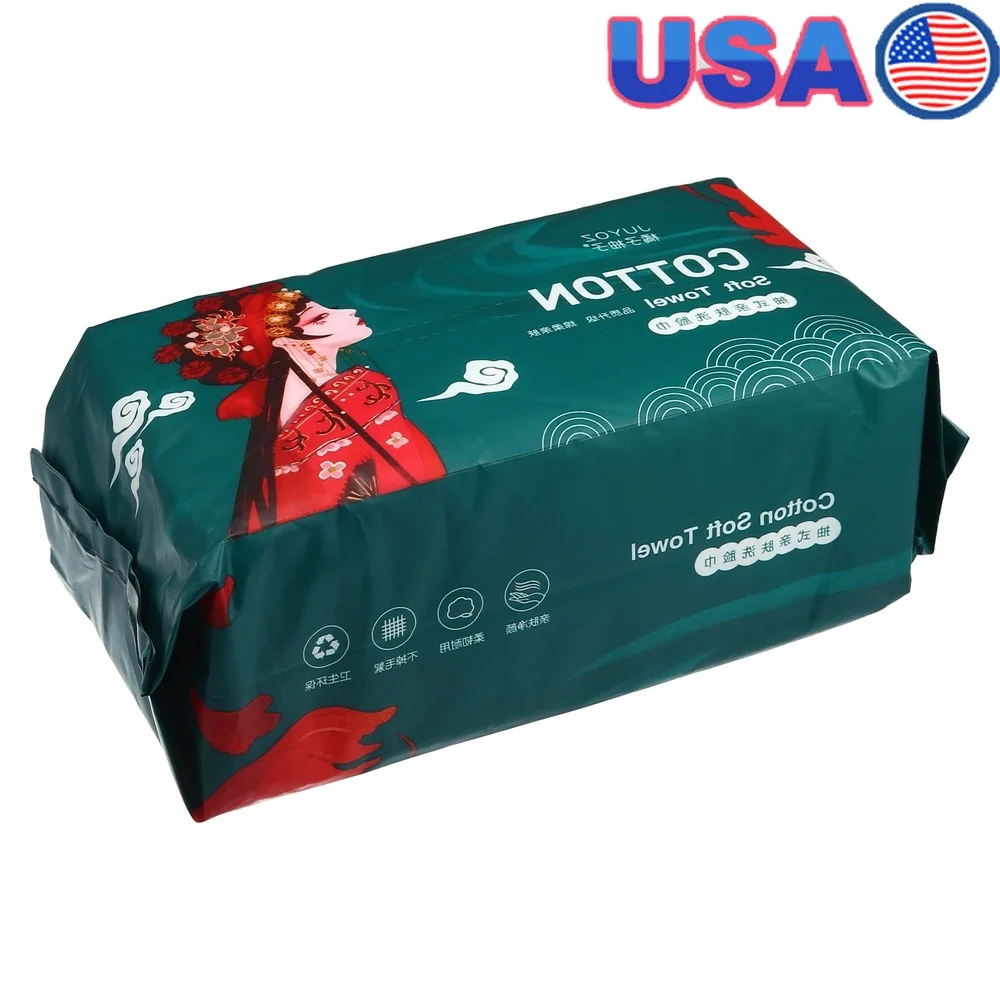 

60pcs Disposable Face Towels Dual-use Soft Cotton Tissue Makeup Wipes Ultra Soft Drying Hand Cleaning Towel Babies Adults