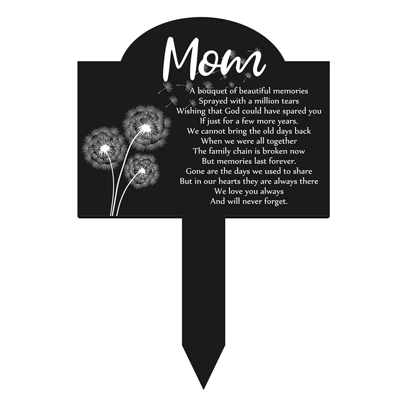 Suncatchers Memorial Remembrance Plaque Stake Waterproof Grave Marker For Cemetery Black Memorial Garden Stake Sympathy Dove