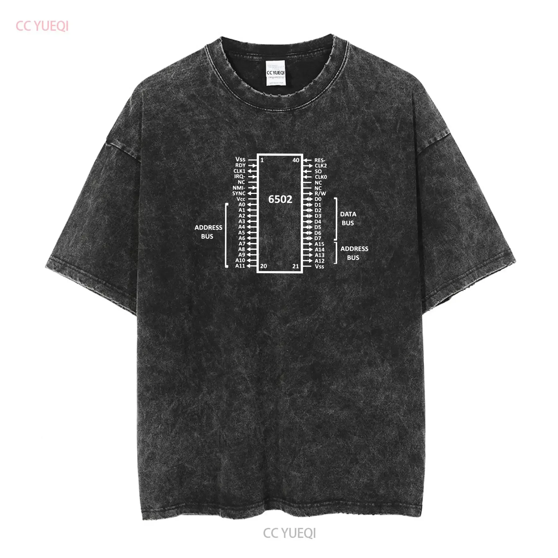 MOS 6502 CPU computer electronics classic style T Shirt long or short sleeves vintage Washed fashion Top For Everyday Wear