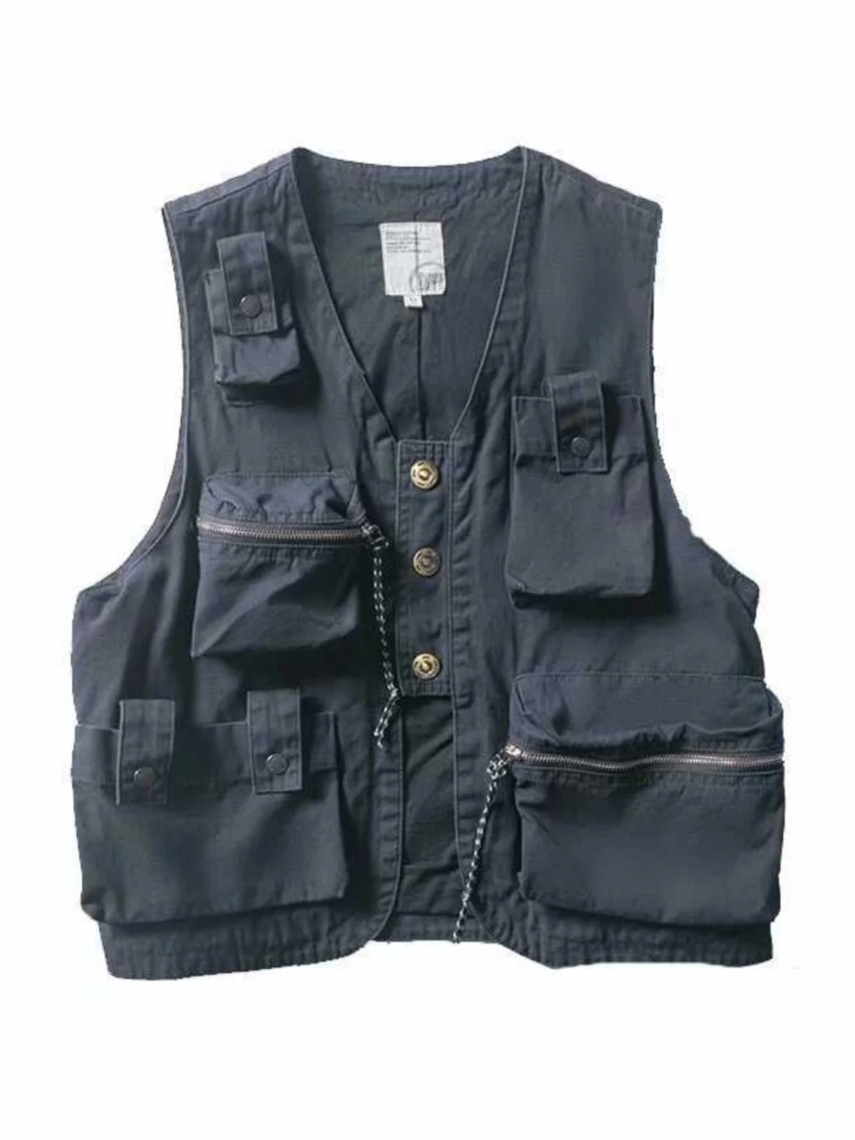 Man Vest Military Style Summer Workwear Vest Men's Trendy Brand Ins Loose Multi Pocket Tactical Shoulder Vest