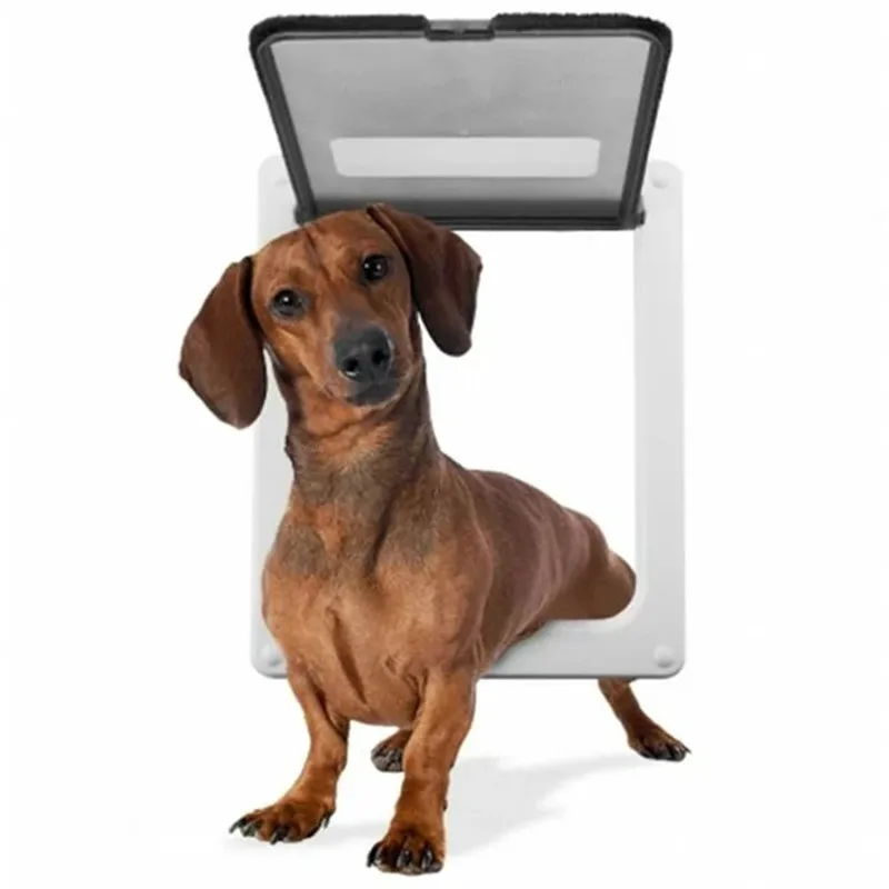 Pet Dog Cat Automatically Close Dogs Cats Door Interior Exterior Doors Pet Supplies ABS Plastic Weatherproof Lockable Safe Flap