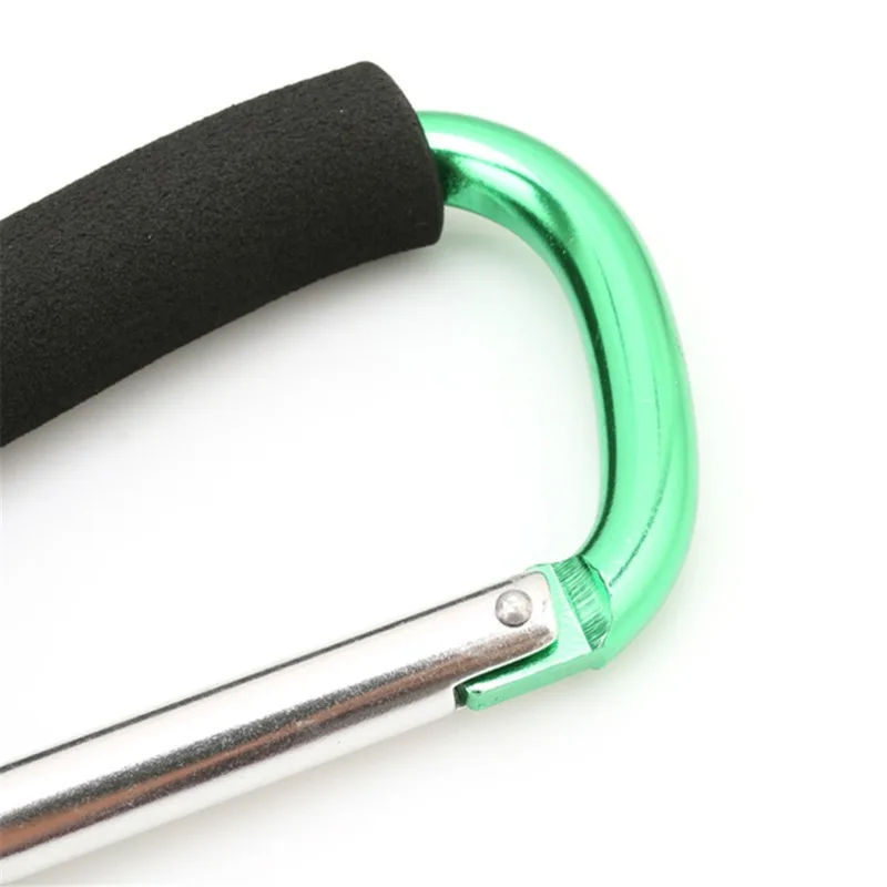 Großer Karabiner, Kinderwagen-Haken, Organizer, Aluminium, D-Ring, Federverschluss, Schlüsselanhänger-Clip, Tragegriff zum Aufhängen von Geldbörsen, Einkaufstaschen – Detail 13