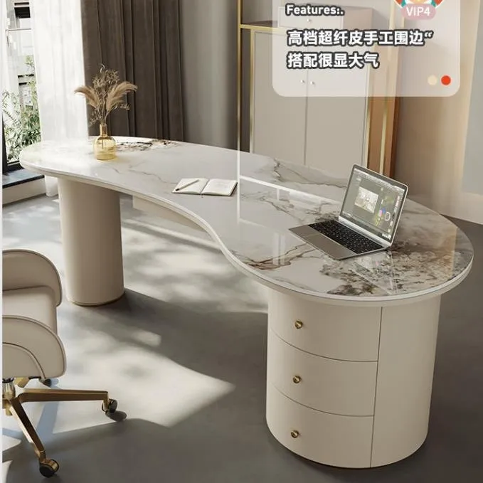 Table reception negotiation beauty salon desk home modern simple Internet celebrity light luxury rock slab desk bag