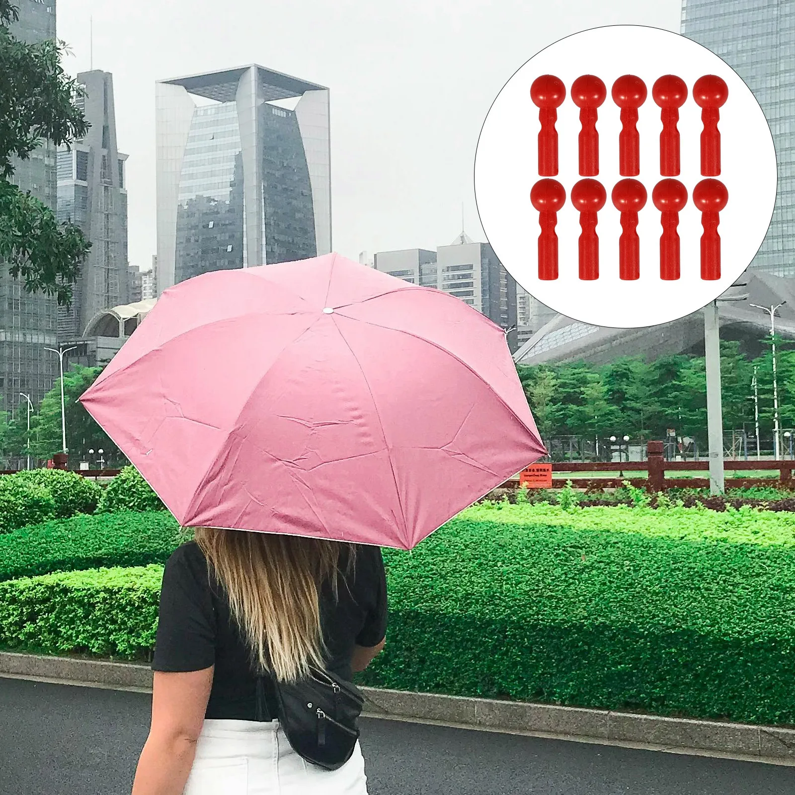 

10Pcs Umbrella Tail Beads Plastic Repair Replacement for Folding Rain Umbrella Durable Repair Accessories