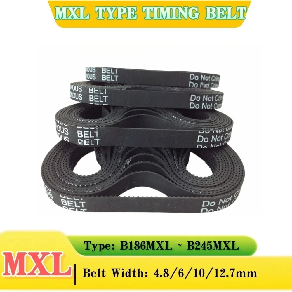 MXL Timing Belt B186MXL to B245MXL  Rubber Synchronous  MXL Rubber Belt MXL Synchronous Belt Closed Loop Belts MXL