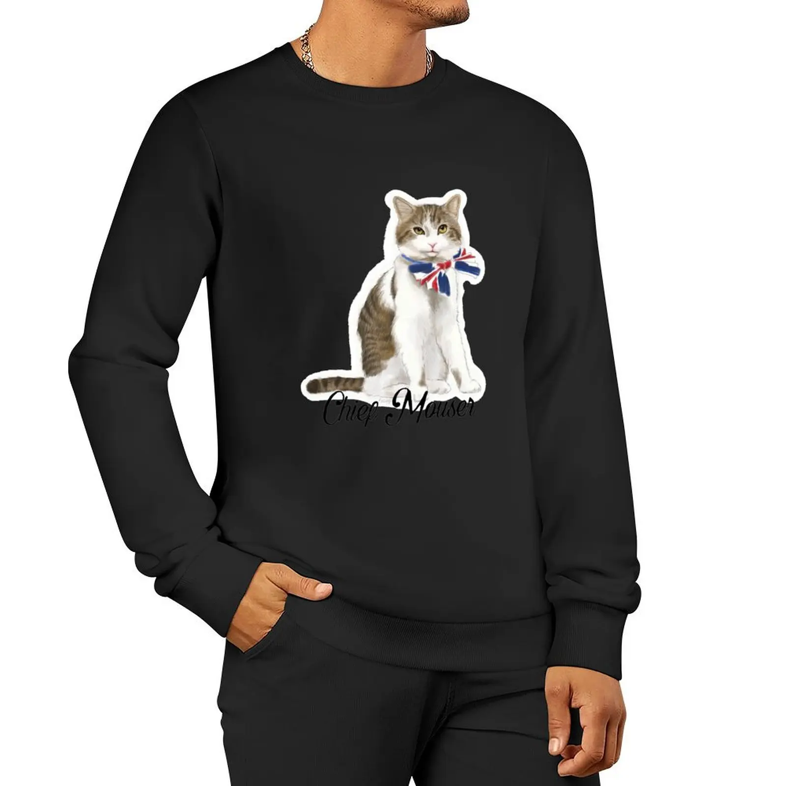 Larry the Cat Chief Mouser Pullover Hoodie men's clothing male clothes hooded sweatshirt