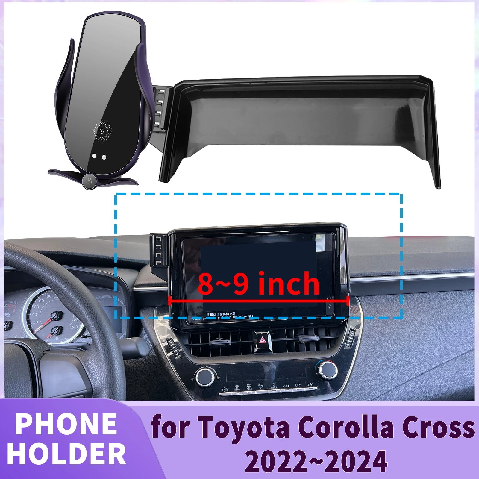 

fit for Toyota Corolla Cross XG10 2022-2024 8/9in Screen Base Phone Holder Mount ​​ Secure Clip Car​​ accessoires