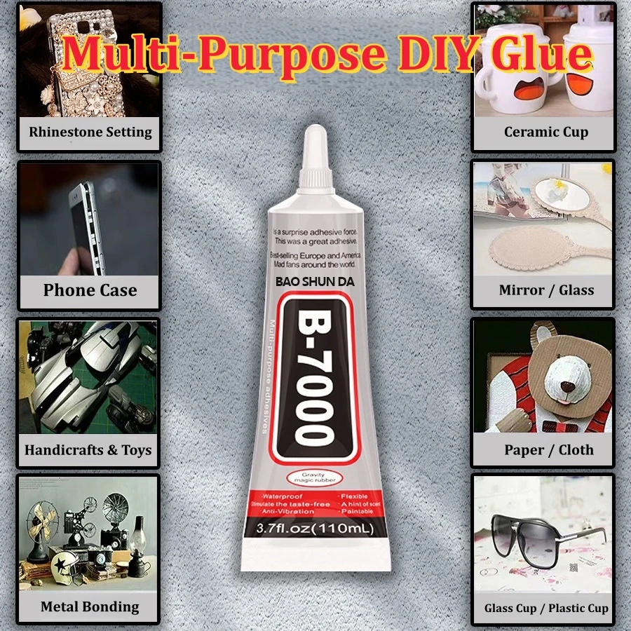Adesivo de Alta Resistência à Prova d'Água B7000 para Telas de Celular, Agente de Colagem Universal para Vidros de Telefone 15/25/50/110ml, Cola Rápida B7000