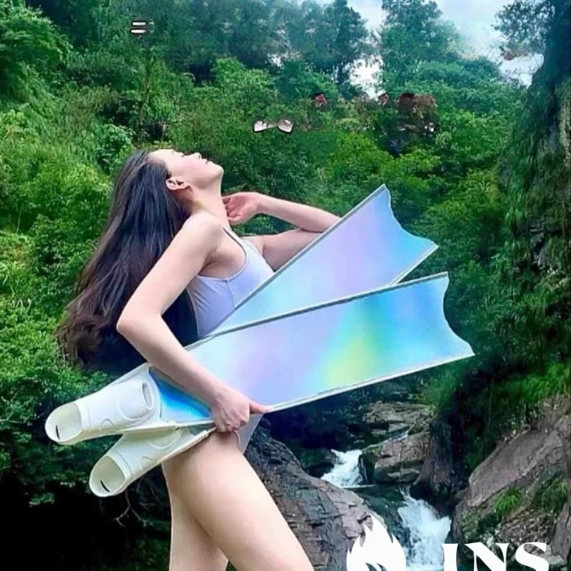 Italy imported carbon fiber free diving flippers long frog shoes swimming film V3 C4 mantra